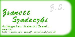 zsanett szadeczki business card